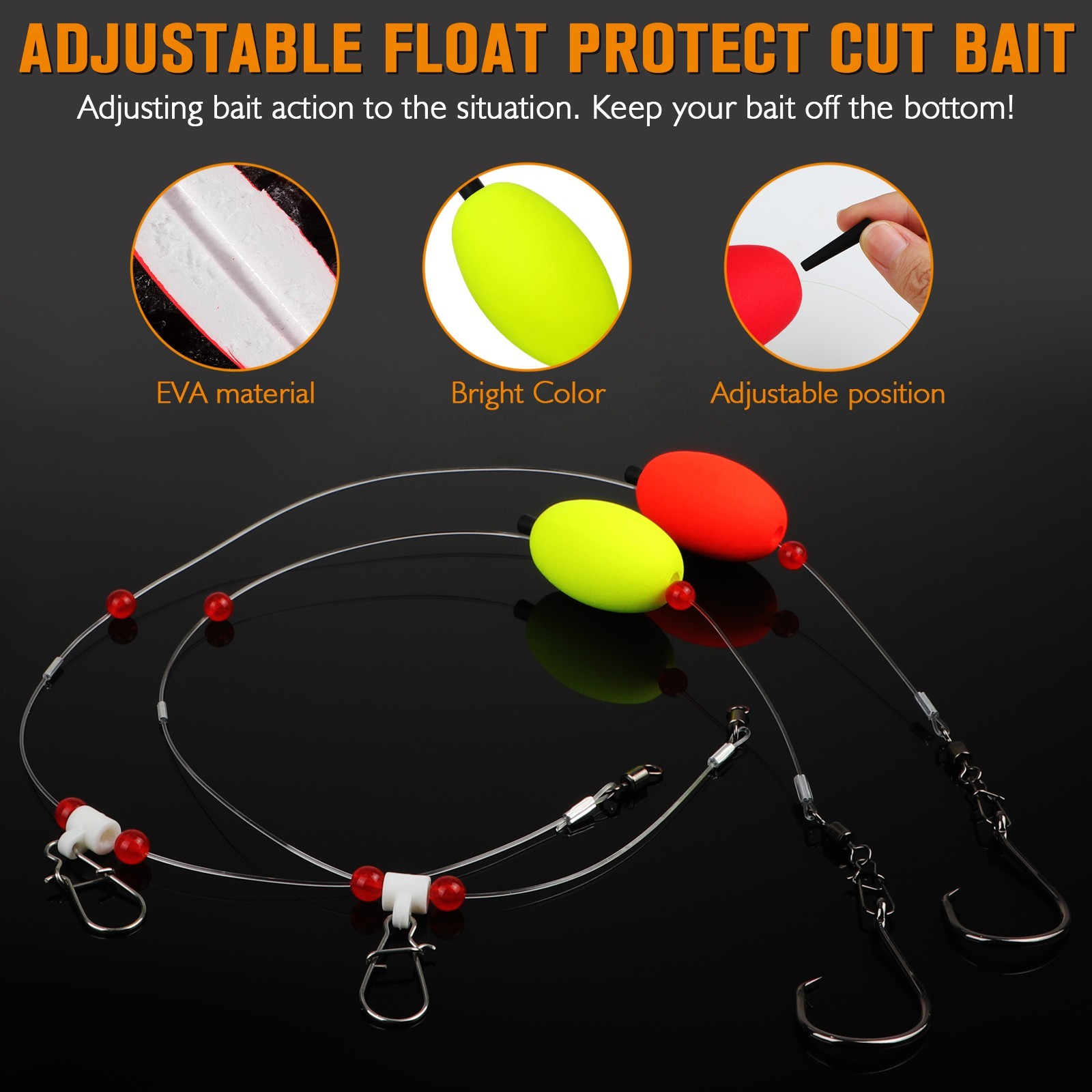 Dovesun Fish Finder Rig with 8/0 Circle Hooks for Shark 6PCS Surf Fishing Rigs