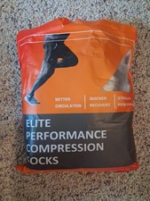 Elite Performance Compression Knee Socks Size L/XL, Black, New, Lot/5 