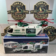 Hess 2001 Collection Helicopter with Motorcycle and Cruiser Gas Oil EMT Toys Kid