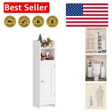 Modern Slim Corner Floor Cabinet - 5 Compartments for Bathroom and Living Room