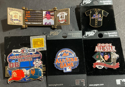 Set of 5 New York Mets Logo Collector Pins BLOWOUT PRICE