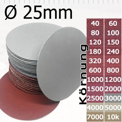 Feinschleifscheiben Klett 25mm P40-P7000 Schleifblätter Schleifpapier Exzenter