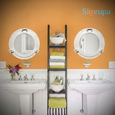15 " Solid Aluminum White Porthole Mirror : Nautical Porthole Coastal Wall D cor