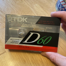 TDK D60 60min Blank Audio Cassette Tape IEC I/Type I Normal Position Low Noise