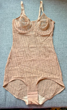 VINTAGE CHRISTIAN DIOR Monogram Bodysuit Womens Sz 34C Cream Lace Underwire RARE
