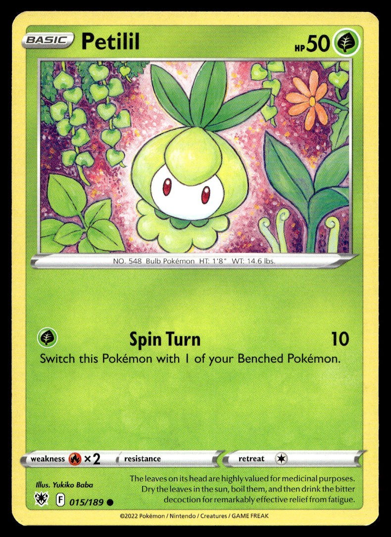 Petilil 15/189 Pokemon Card Astral Radiance Common 50 HP Near Mint K10