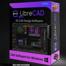 Libre CAD 2D 2025 Design Software for Windows ~ PDFs, Install Guide, Manual ~ CD