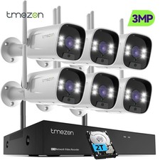 Sistema di telecamere di sorveglianza wireless 3 MP NVR 2 vie audio 2 TB comodino IR a colori