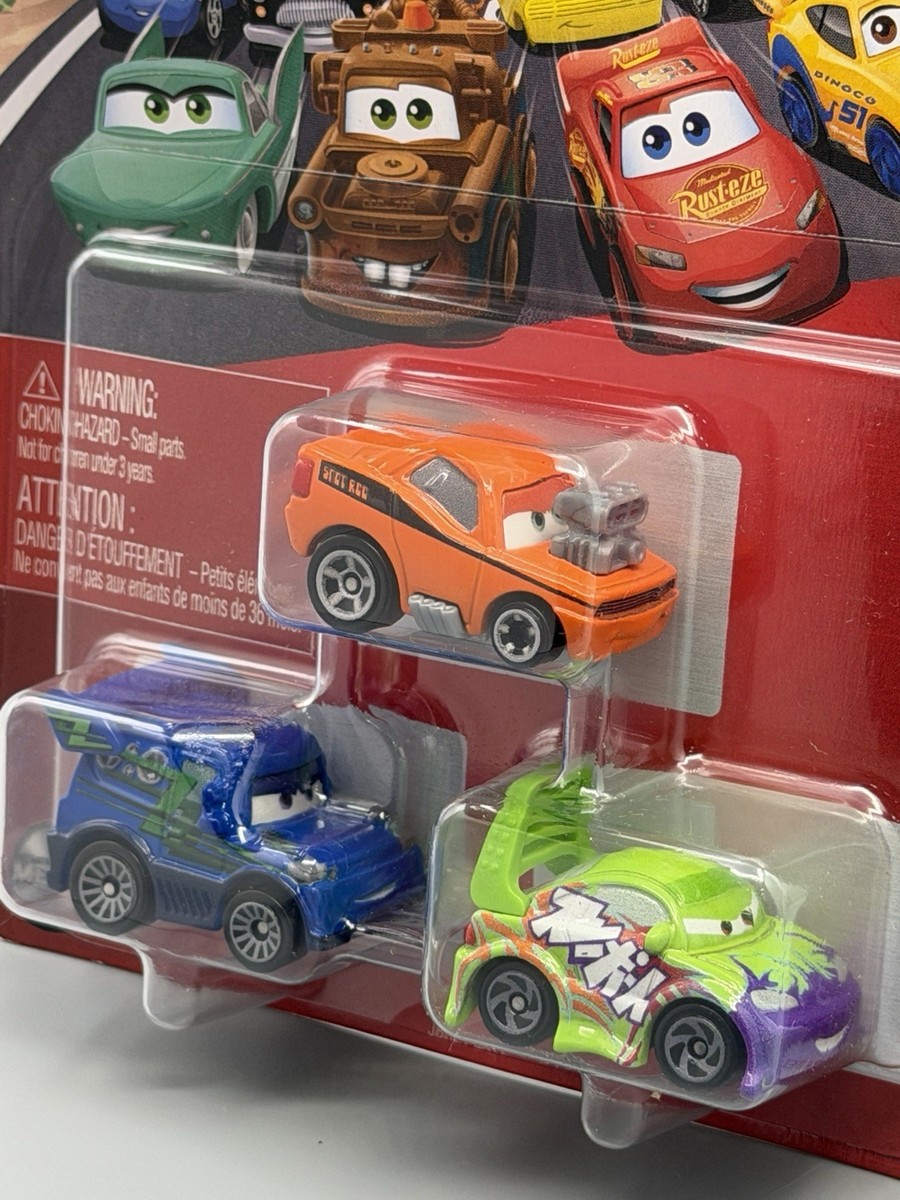 Disney Pixar Cars Mini Racers 3 Tuners DJ Snot Rod & Wingo Mattel