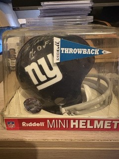 Y.A. Tittle Autographed Riddell New York Giants Throwback Mini Helmet NFL HOF