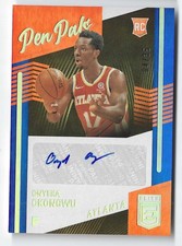 2020-21 Panini Donruss Elite ONYEKA OKONGWU Blue /35 Pen Pals Rookie Auto RC