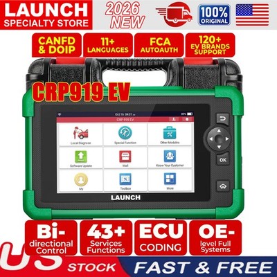 LAUNCH X431 CRP919 EV OBD2 Diagnostic Car New Energy Vehicles ECU Coding CAN-FD*