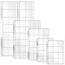 6Pcs Acrylic Blocks for Stamping Set Clear Stamping Blocks Tools with Grid Lines