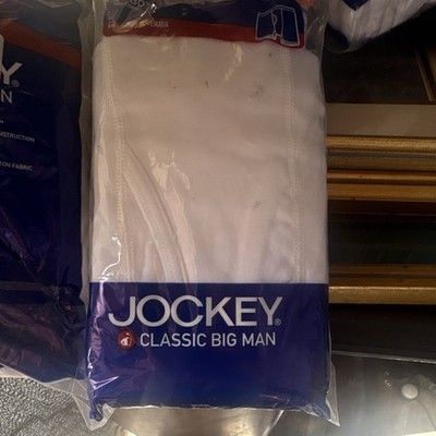 Jockey Classic Big Man Boxer Briefs XXXL White 2-Pack Cotton Mid-Thigh Coverage
