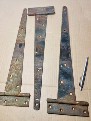 T-Scharnier Gurte, aufgearbeitet, 3er Set Vintage 153/4'' Tor/Garage, Schwerlast