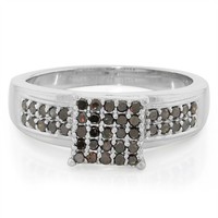Cavill Diamantring Damen 0,49Ct Rundschliff Sterlingsilber 925 Platin-