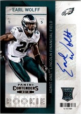 2013 Panini Contenders #137A Earl Wolff RC Auto - NM-MT