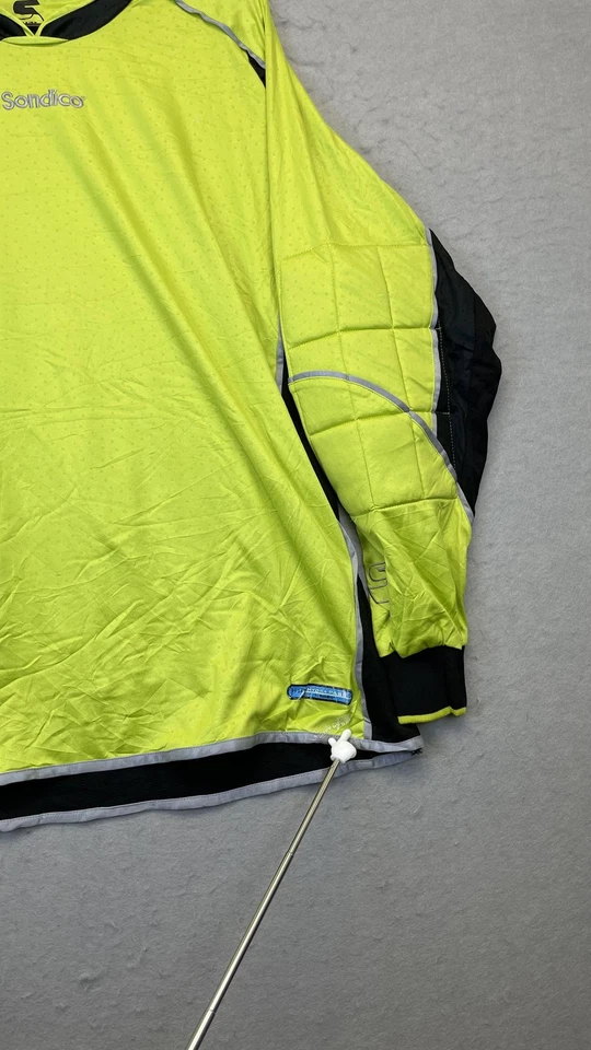 Sondico Shirt Mens Medium Neon Yellow Padded Goalkeeper Soccer Long Sleeve GK - Image 4 of 4