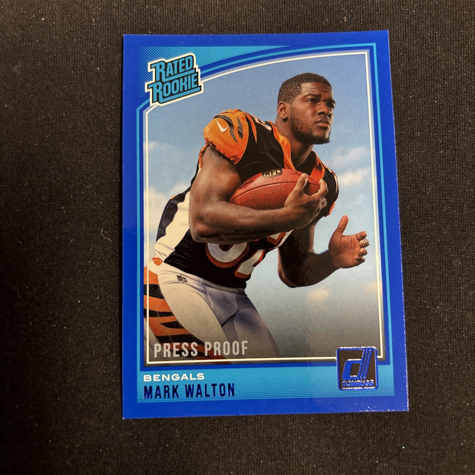 2018 Panini Donruss - Rated Rookie Mark Walton #329 Press Proof Blue (RC)