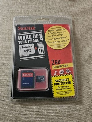 SanDisk 2GB microSD Karte mit Adapter Neu