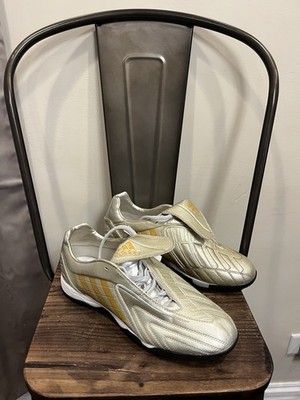 Rare New Adidas Predator Absolado Ps TF Turf Soccer Shoes Silver/Gold Size 8.5