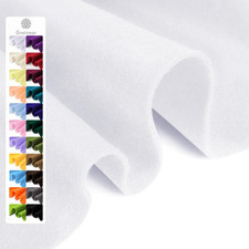 White Soft Felt Fabric Sheet, 18 x 36, 1.6mm Thick - Premium Craft Felt for S...