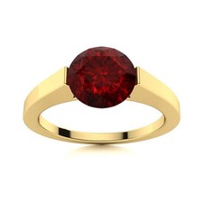 Garnet Stone 925 Silver Solitaire Handcrafted Birthday January Boho Ring