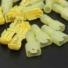  200 T-Taps  Male Disconnect Wire Connectors Yellow 12-10 AWG Gauge Terminals