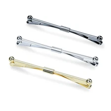 3PCS Men's Classic Tie Clips Shirt Collar Clip Collar Bar for Necktie Gold Si...