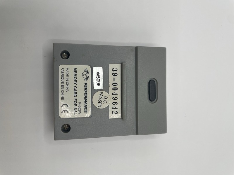 Performance P-302W Gray Memory Card for Nintendo 64 External Attachment