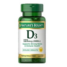 Vitamin D3 5000 IU Softgels, Rapid Release, Immune Support, 150 Ct