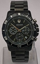 Refurbished All Black Movado Chronograph & Date Casual Quartz Watch