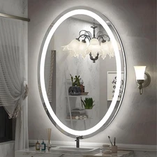 40x30 Oval LED Bathroom Mirror, Lighted Vanity Mirror for Wall, Anti-Fog, Sha...