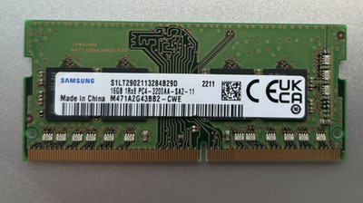Samsung 16GB 1Rx8 PC4 -3200AA-SA2-11 DDR4, M471A2G43BB2-CWE (Laptop Ram)
