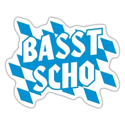 SPREADSHIRT Bayrisch Basst Scho Freistaat Bayern Aufkleber Sticker, max. 10 x 10 cm