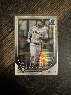 2025 Bowman Chrome Jackson Chourio Pulsar Refractor #/399!