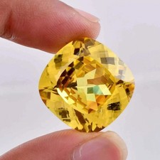 10 CT Natural Flawless Ceylon Yellow Sapphire Loose Cushion Certified Gemstone