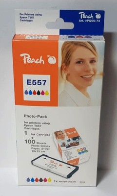 Tinte + Fotopapier für Epson T5570 6 farbig Picture Mate PM 500  E100 T557