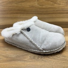 Birkenstock Zermatt Clog Shearling Fur Womens 8 N EU 39 Antique White Suede Mule