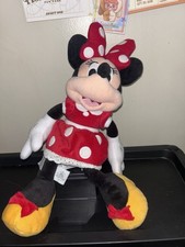 Disney Minnie Mouse Plush Doll Stuffed Animal Red Polka Dot Dress