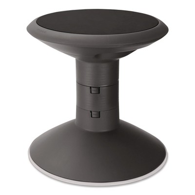 Storex 00300U01C 12'' to 18'' Seat Height Wiggle Stool - Black Seat/Black Base New