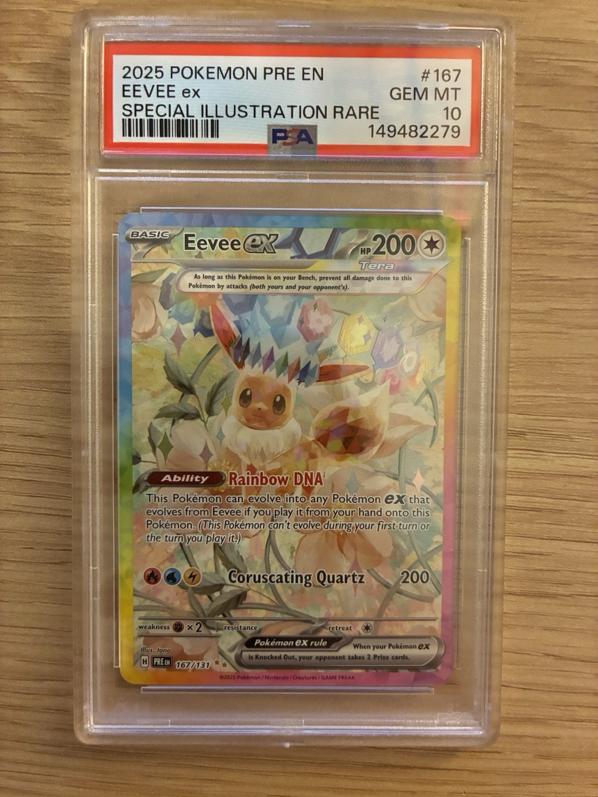 2025 POKEMON PRISMATIC EVOLUTIONS #167 EEVEE EX SIR PSA 10
