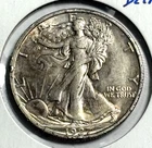 1927-S Walking Liberty Half Dollar AU+ Details Some toning