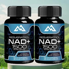 NAD Supplement,1500 Milligrams Resveratrol Containing Supplement,Nad Plus 2 Pcs