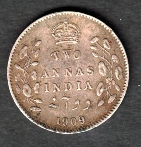 1909 British India 2 Annas — photo from the most recent tracked eBay sale