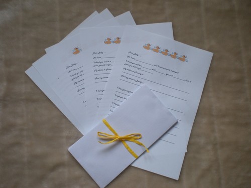 Baby Shower Letters to Baby Keepsake Game pack of 10 - Picture 4 of 10