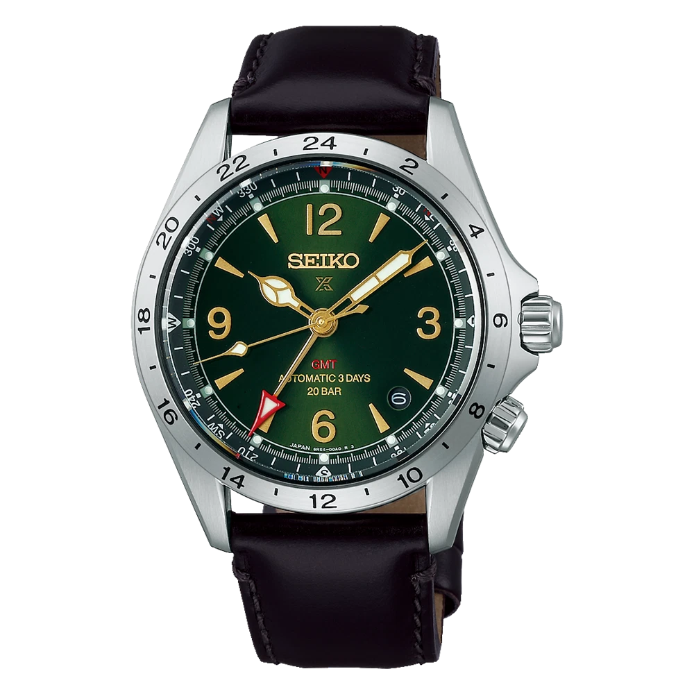 Seiko Prospex Alpinist SBEJ005 Mechanical GMT Leather band Men 20ATM Watch