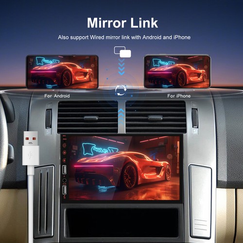 Touch Screen Car Stereo 1Din 7" Radio Android Apple Carplay MP5 Player BT Camera - Picture 4 of 22