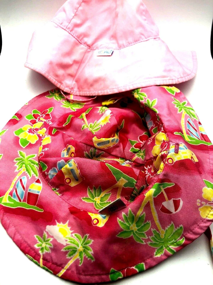 Sombrero de Sol Reversible 2ct UV I Play Bebé Niña 3 6 Meses Talla Rosa Flores y Sólido Foto 3 de 3