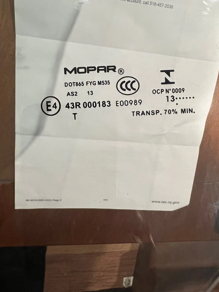 Vidrio para puerta delantera izquierda del conductor Jeep Patriot OEM 5155449AC, 5155449AA, 5155449AB Foto 3 de 3